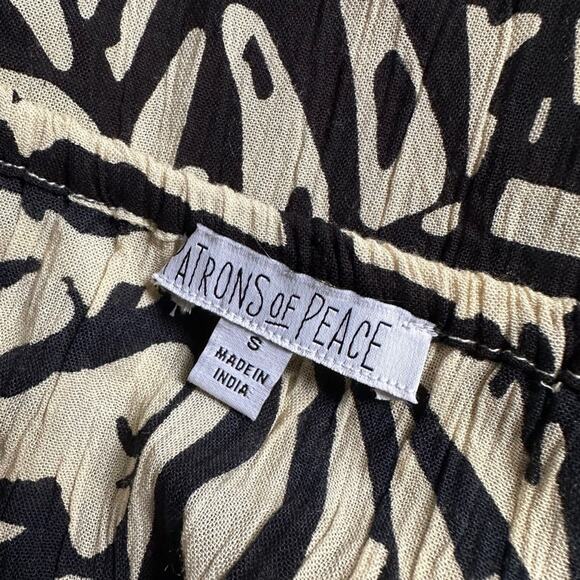 Patrons of Peace Babydoll Cami Top Animal Print Black Cream Festival Boho Y2K - Picture 5 of 7